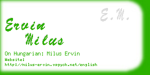 ervin milus business card